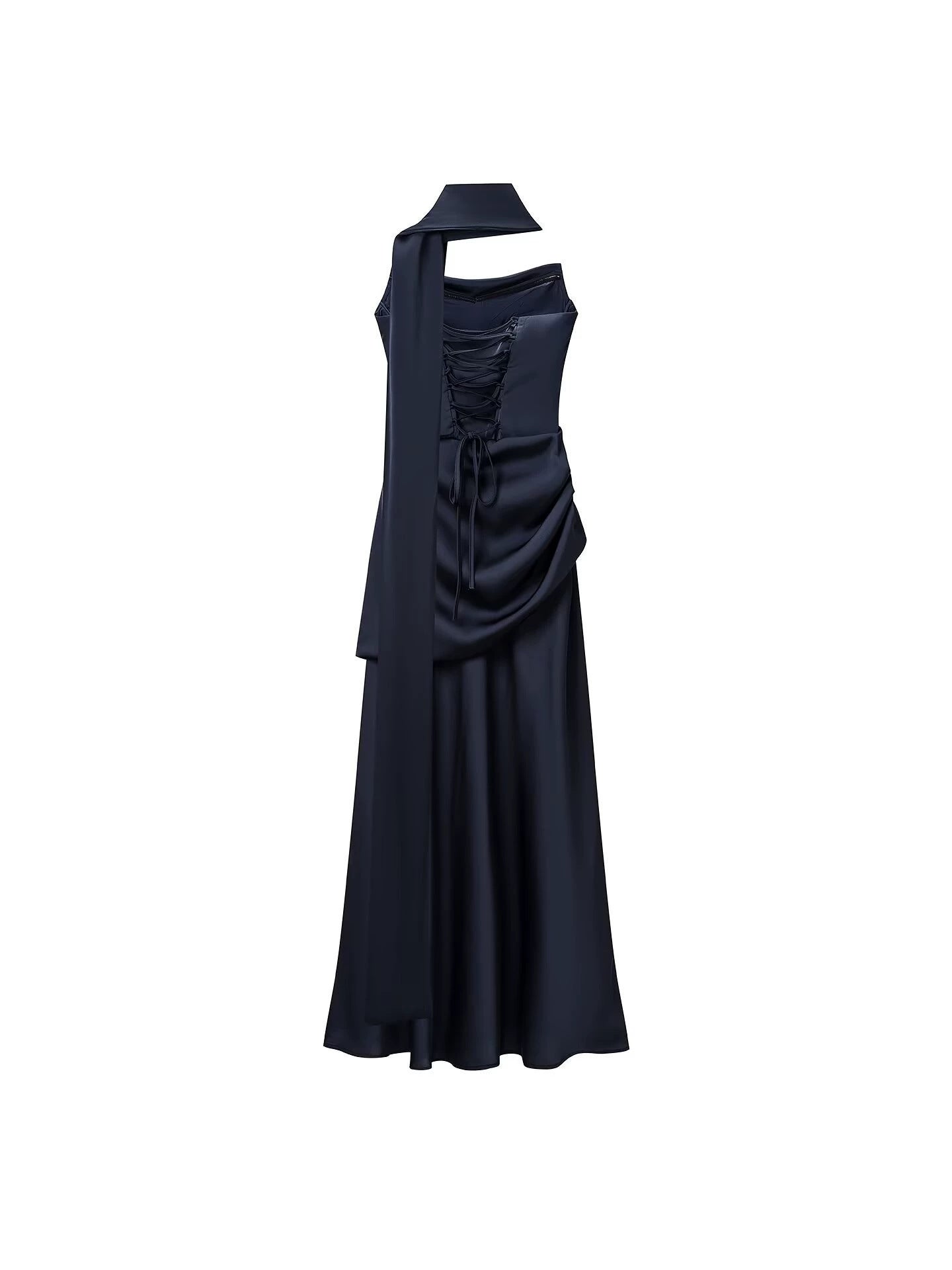 Elara Ribbon Satin Maxi Dress