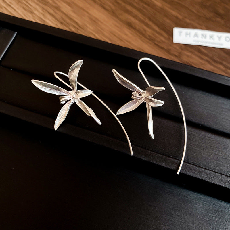 Iris Flower Threader Earrings
