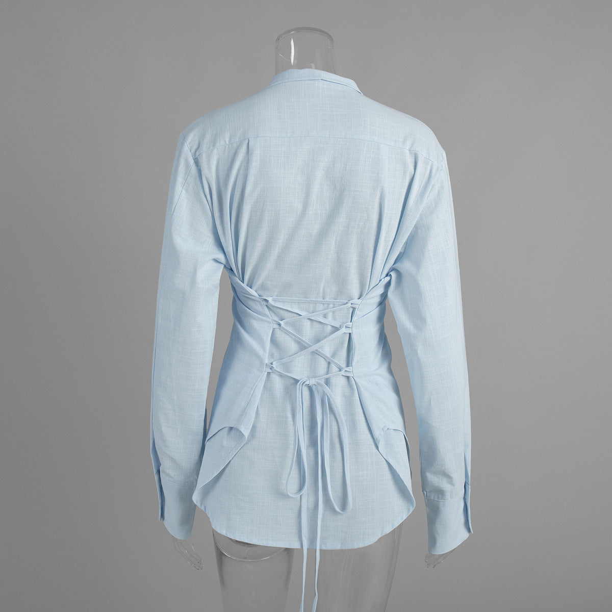 Amalie Lace-Back Tie-Waist Shirt