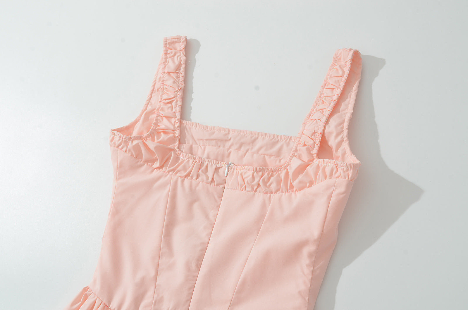 Ruffle Strap Gathered Fit-and-Flare Maxi Dress