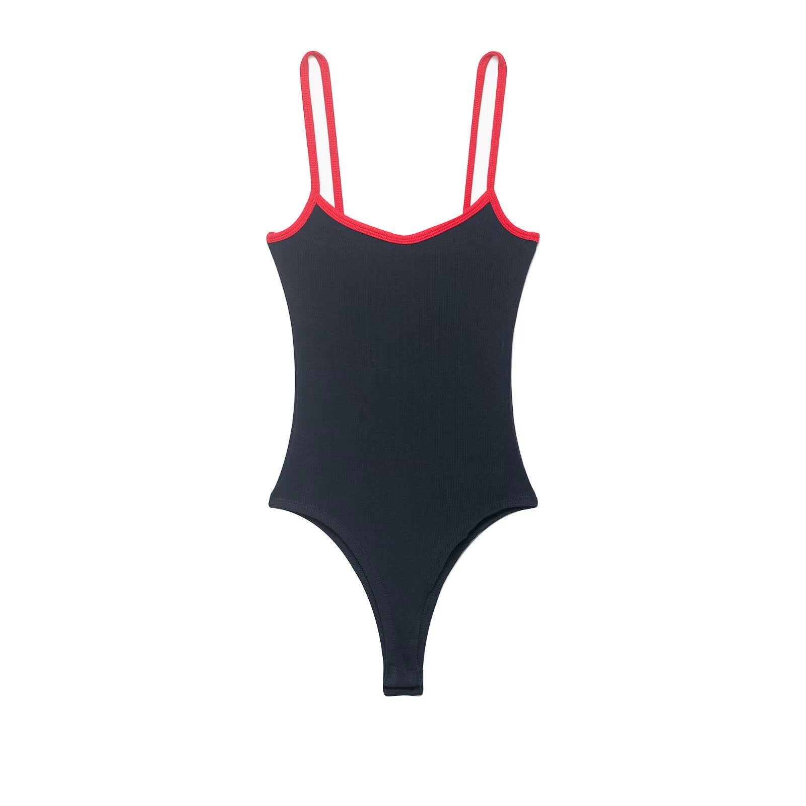 Contrast Trim Strappy Bodysuit
