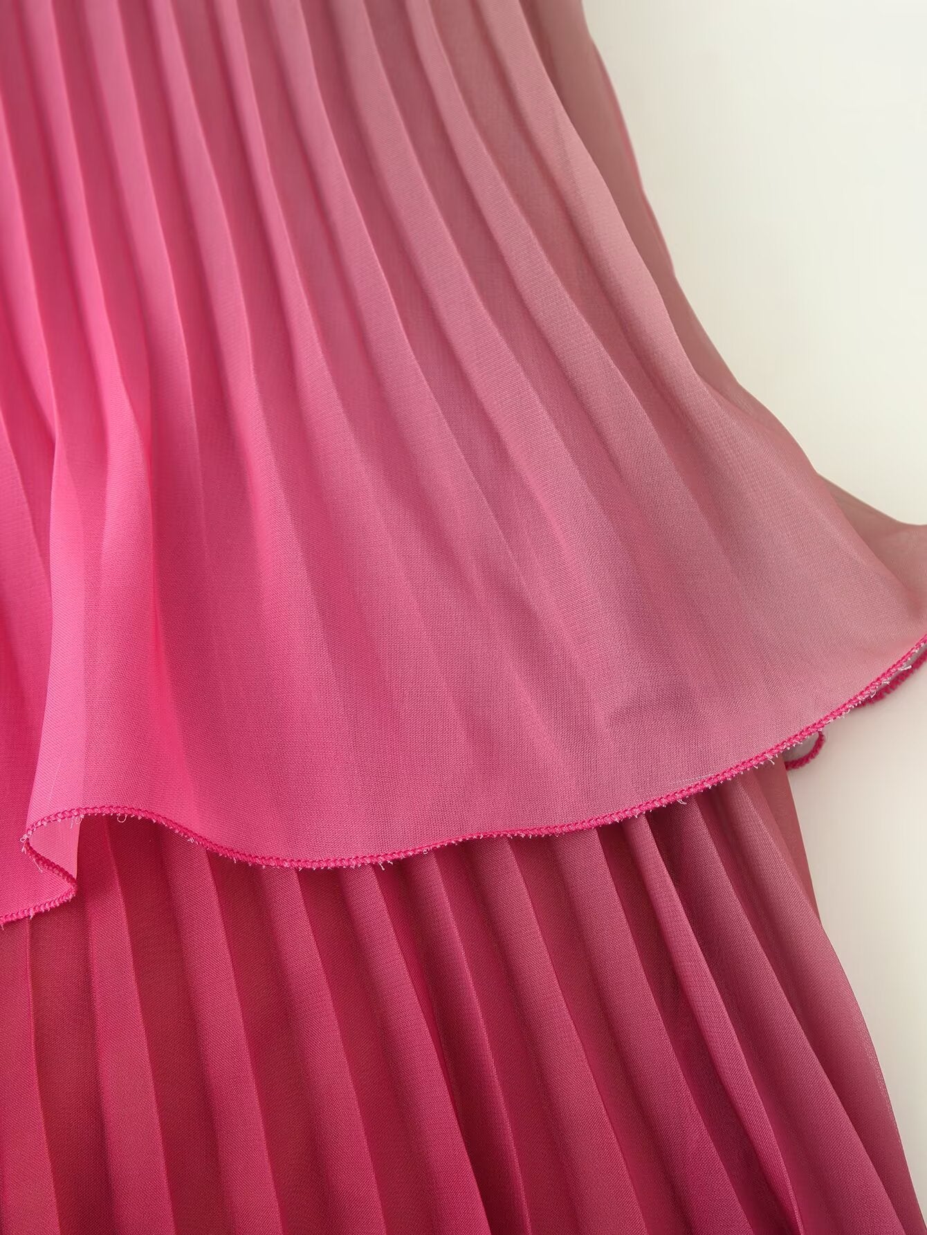 Ombre Pleated Tiered Maxi Dress