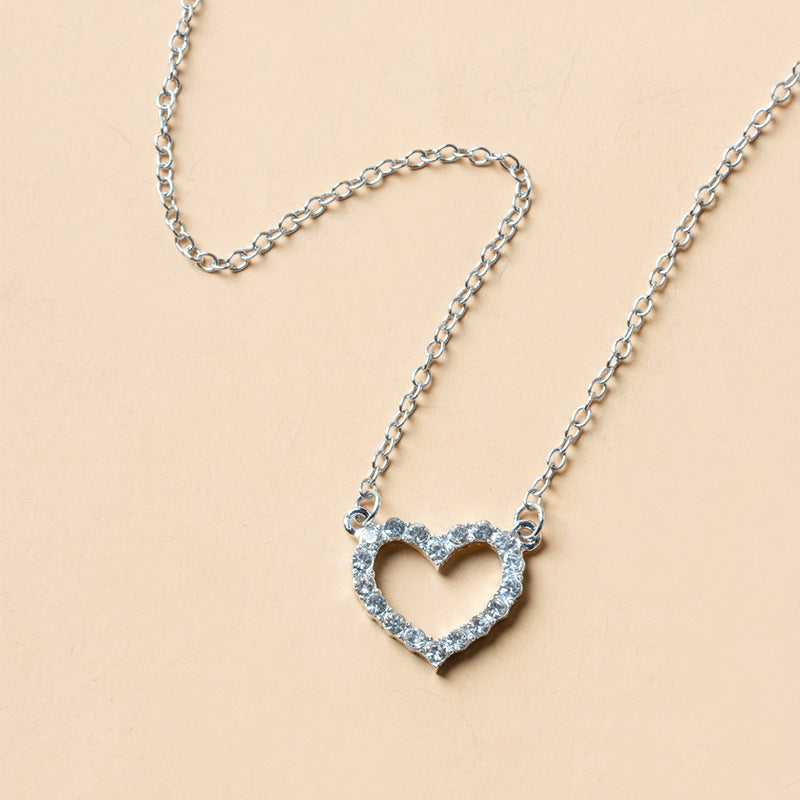Crystal Heart Collarbone Chain