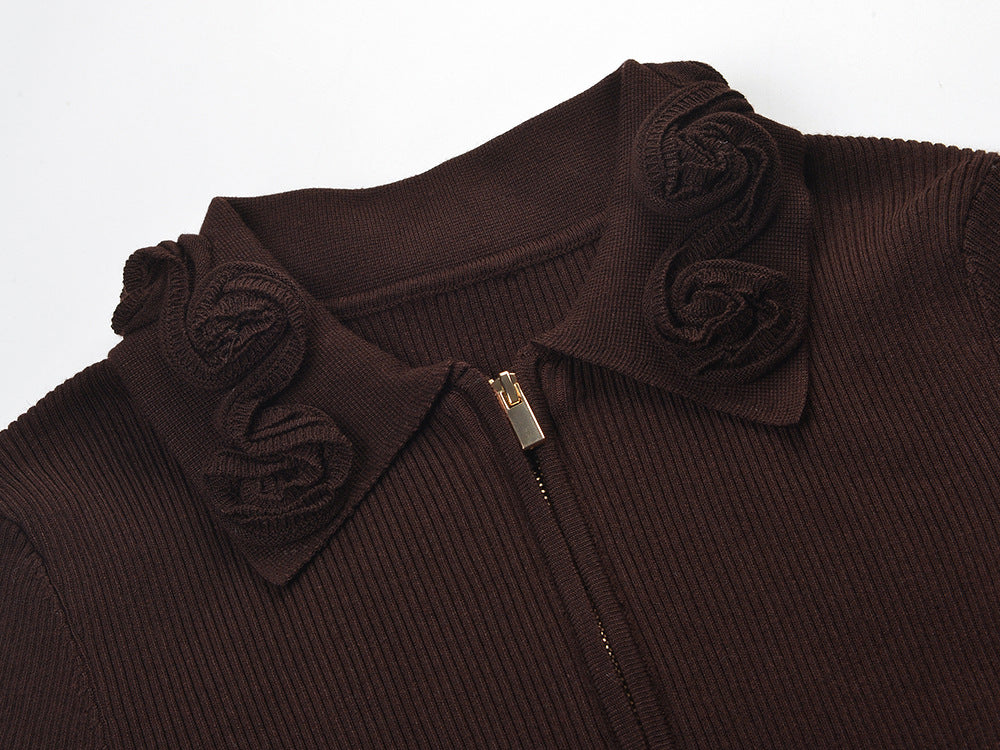 Wilhelmina Rosette-Collar Cardigan