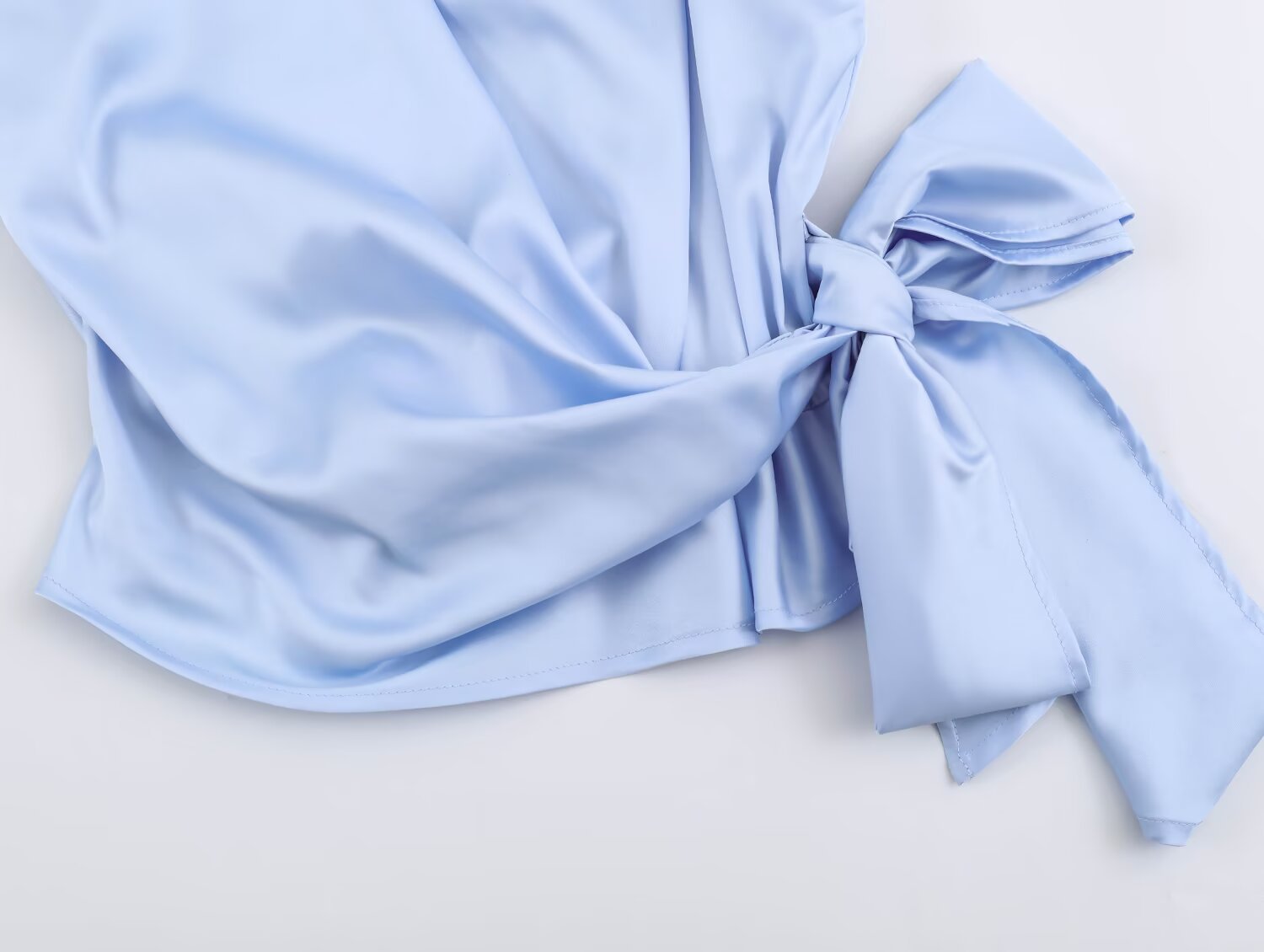 Satin Shoulder Pad Bow Top