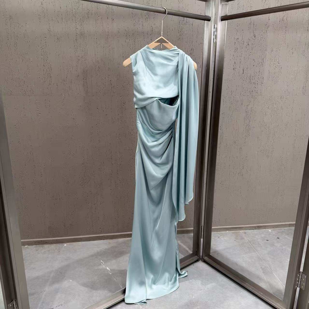 Celeste Draped Satin Gown