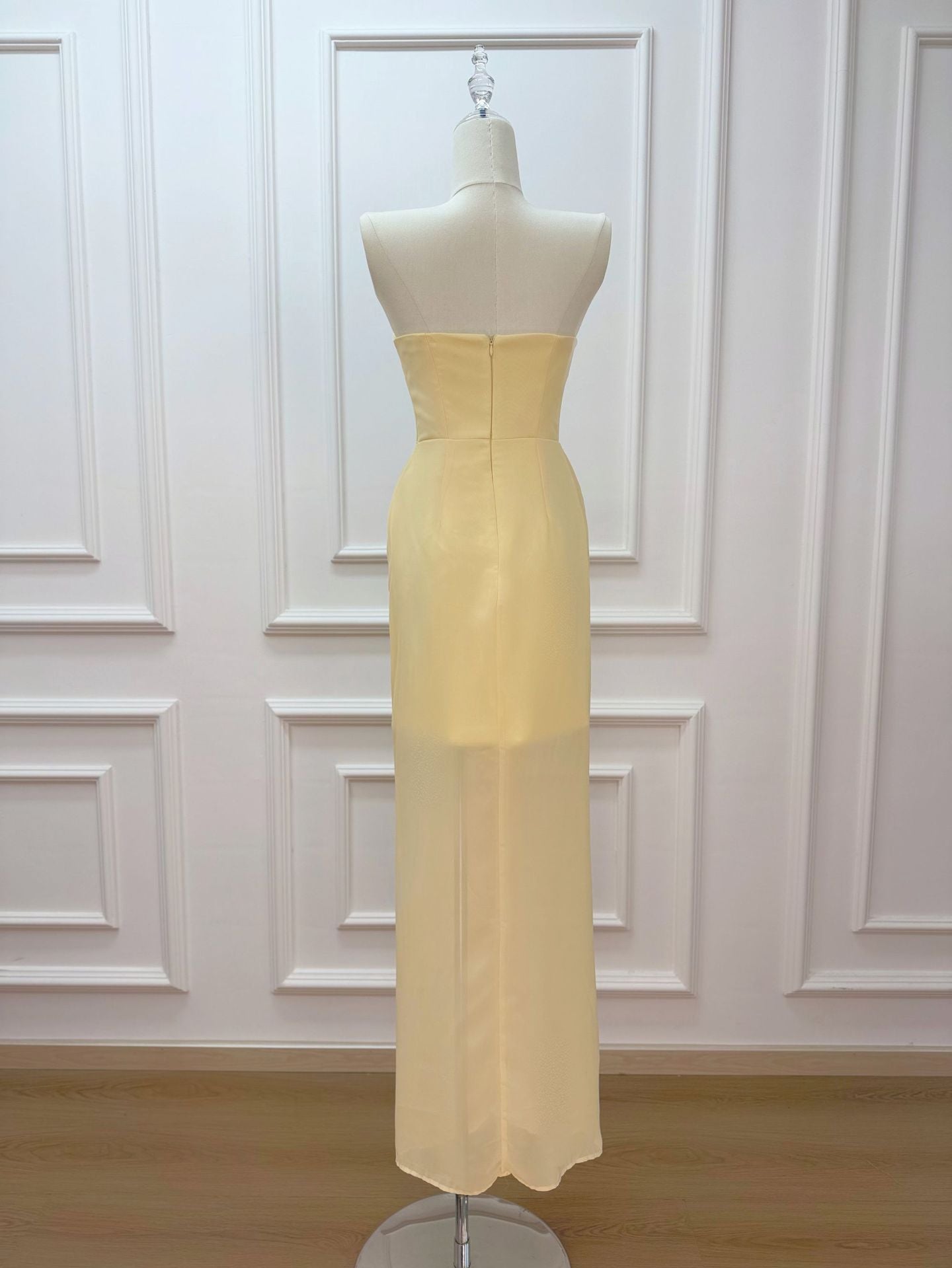 Solene Draped Chiffon Cape Maxi Dress