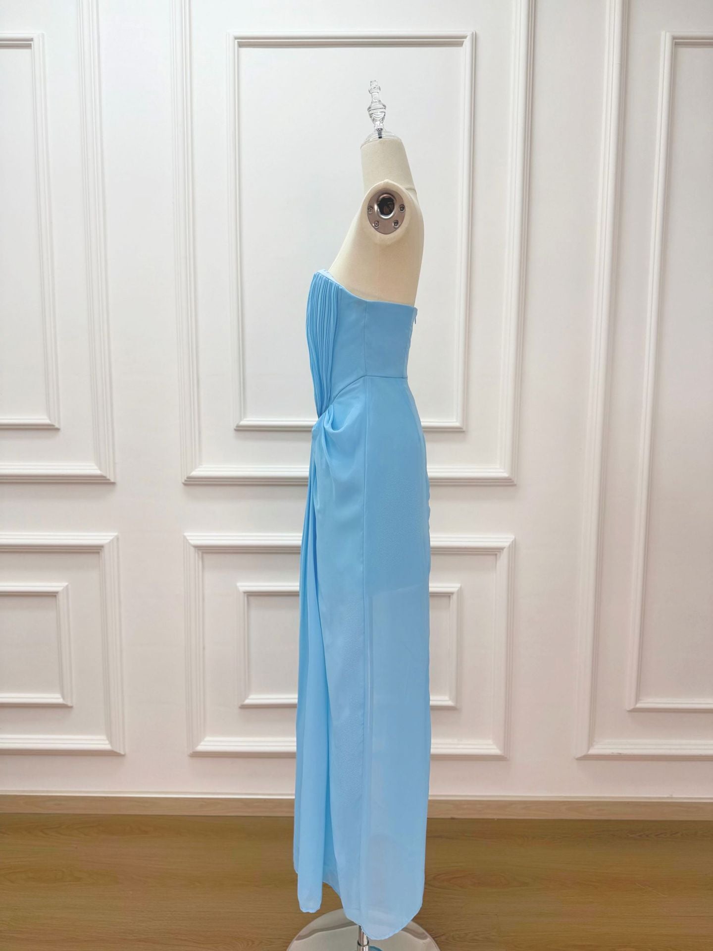 Solene Draped Chiffon Cape Maxi Dress