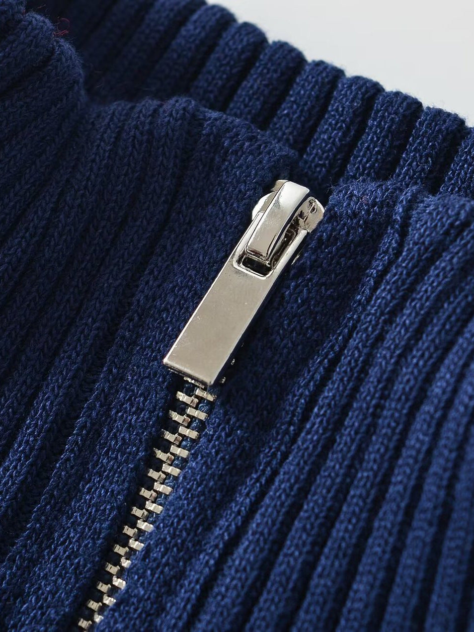Nadia Ribbed Zip Knit Cardigan