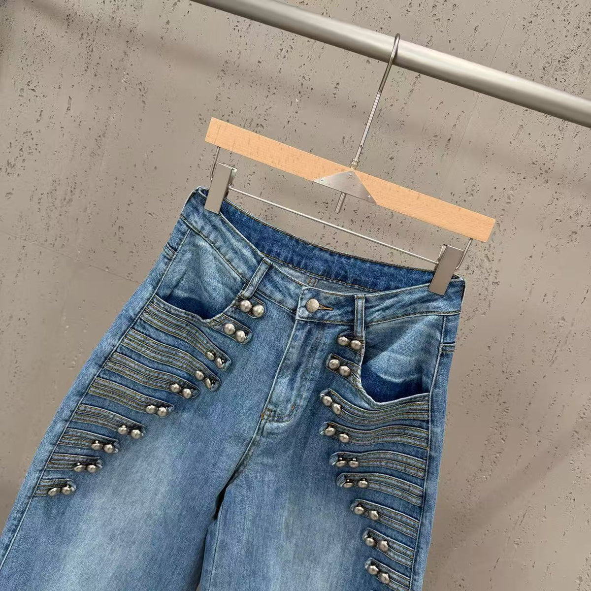 Elowen Studded Wide Jeans