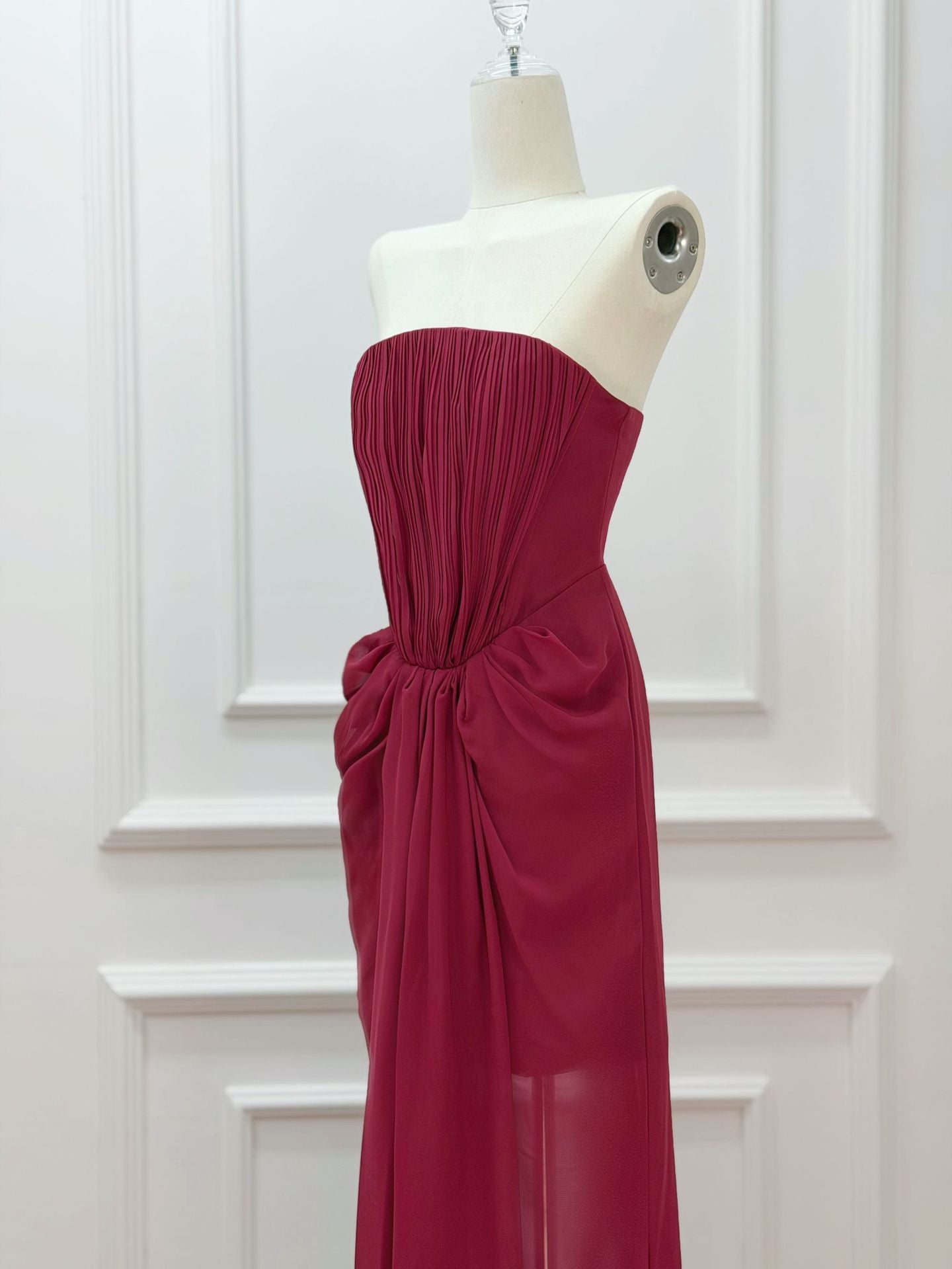 Solene Draped Chiffon Cape Maxi Dress