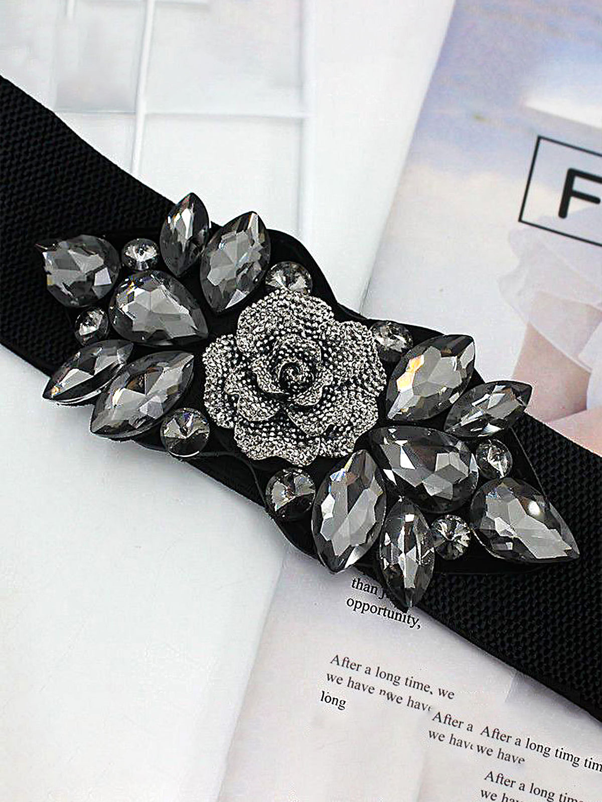 Rosalind Crystal Rose Waist Belt