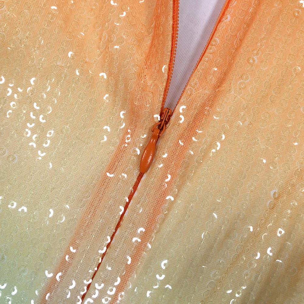 Marisol Ombré Sequin Slip Maxi Dress