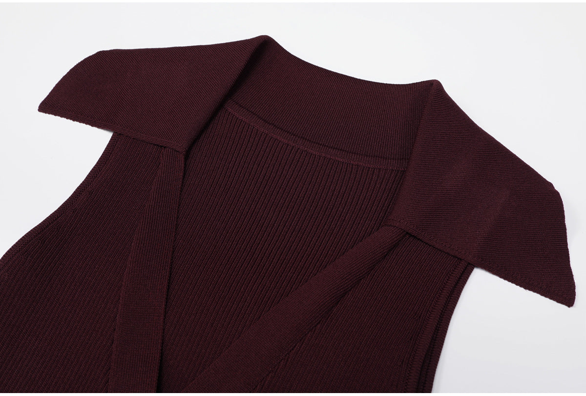 Noemi Ribbed Knit Column Maxi Dress