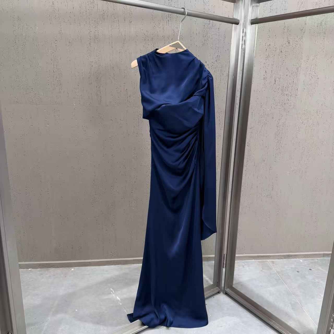 Celeste Draped Satin Gown