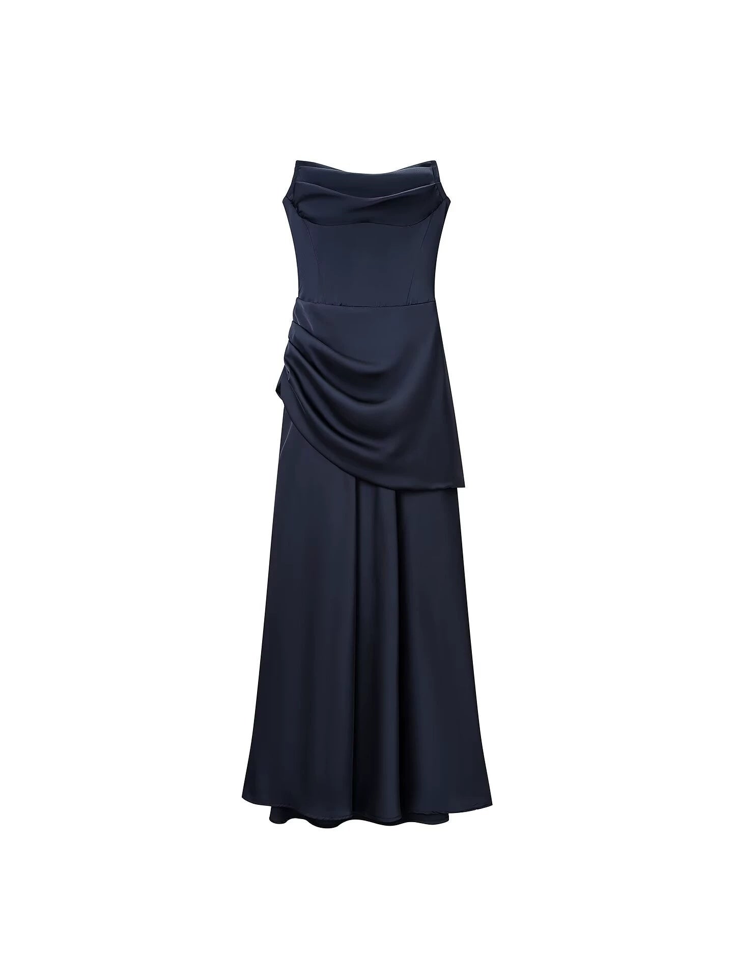 Elara Ribbon Satin Maxi Dress