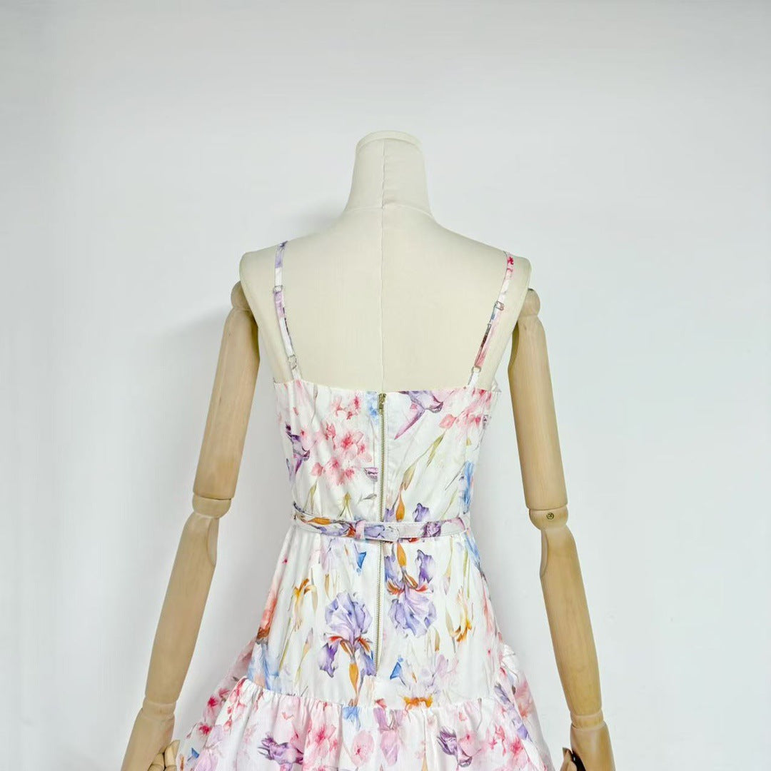Aria Watercolour Floral Tiered Maxi Dress