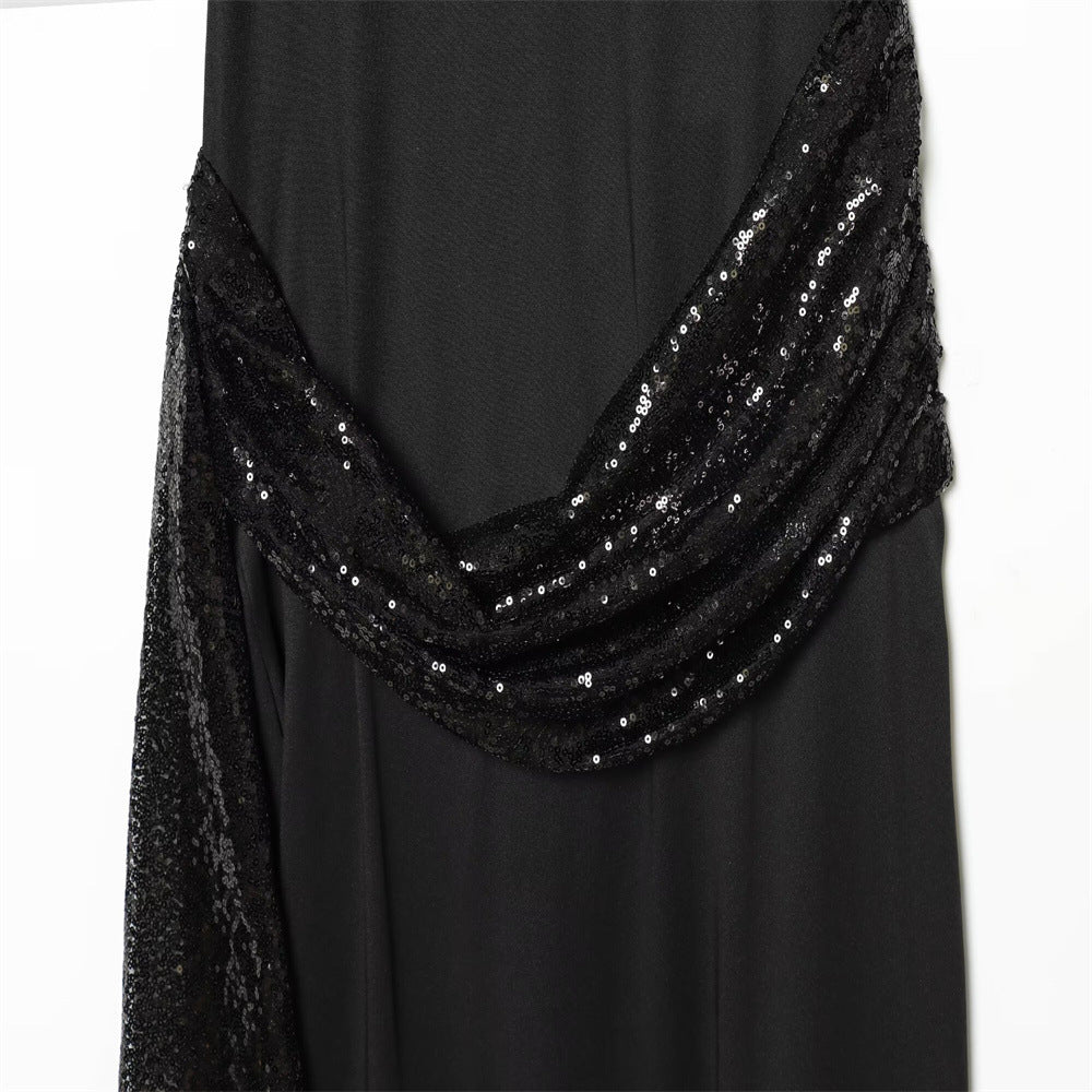 Ondine Sequin Drape Gown