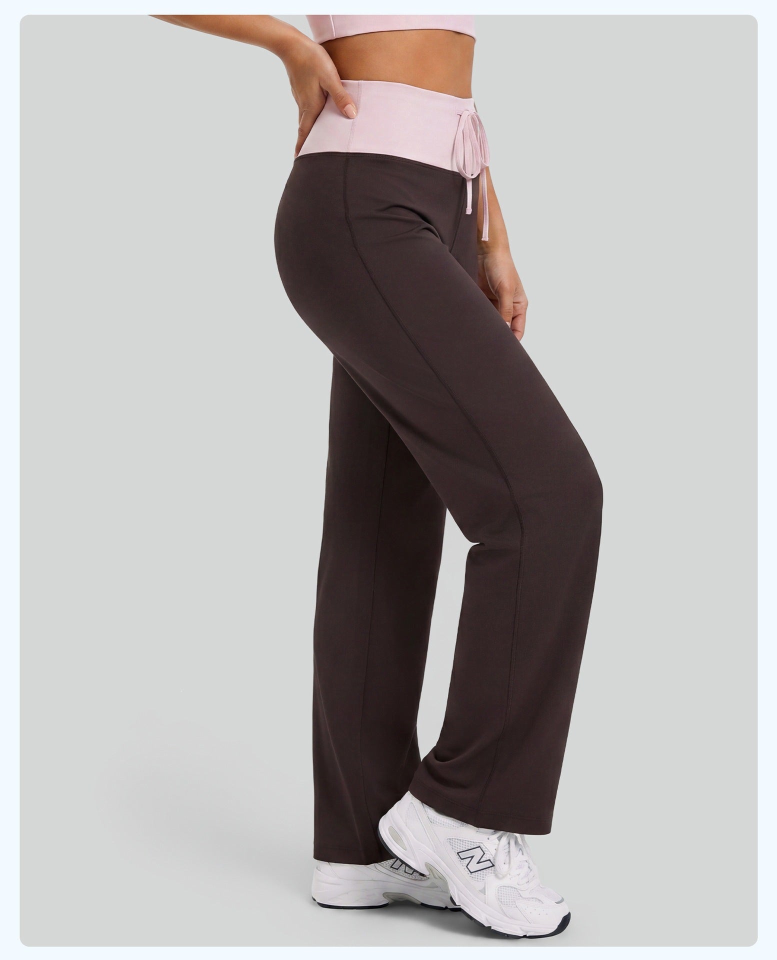 Fold Waist Wide Leg Yoga Pants