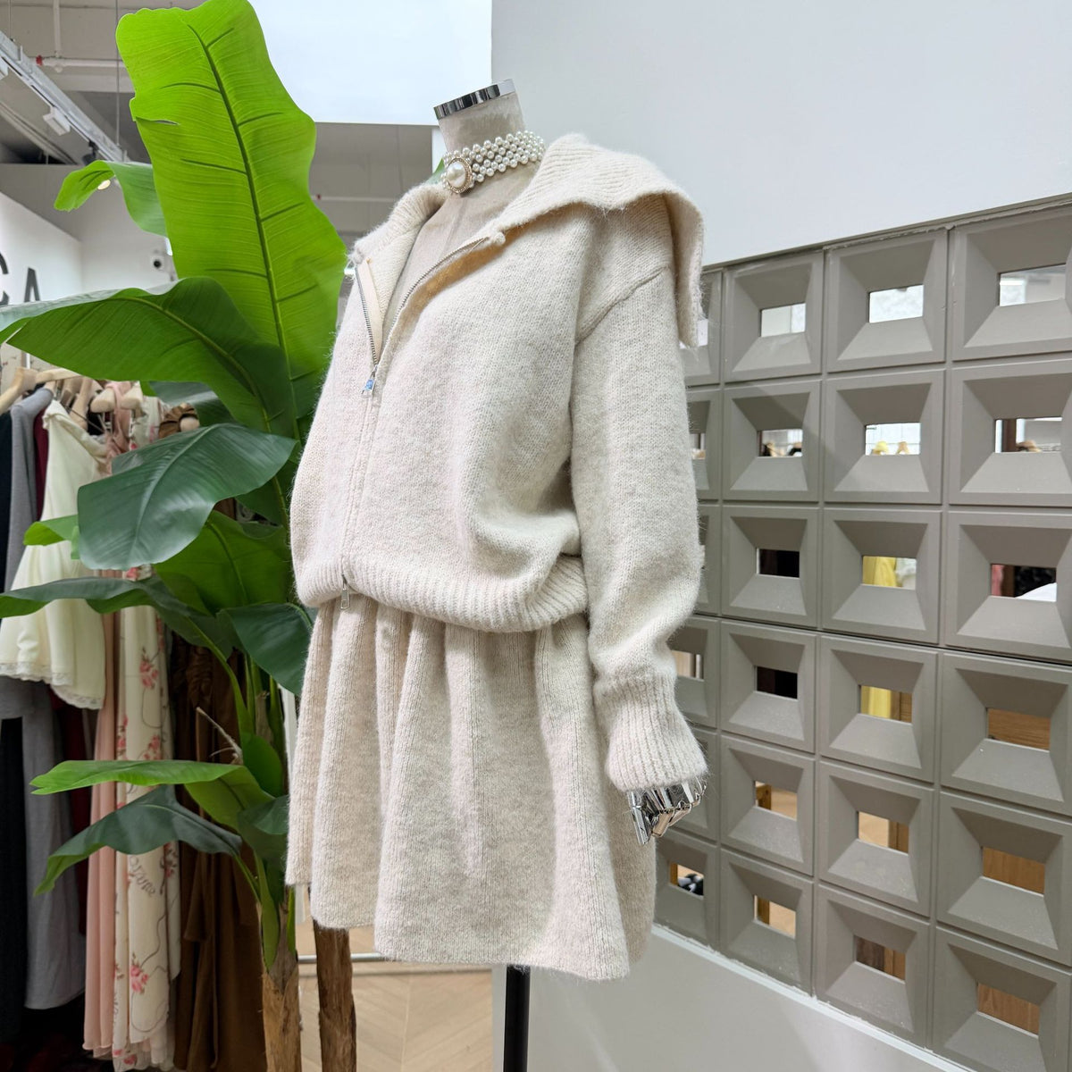 Wren Shawl-Collar Knit Set