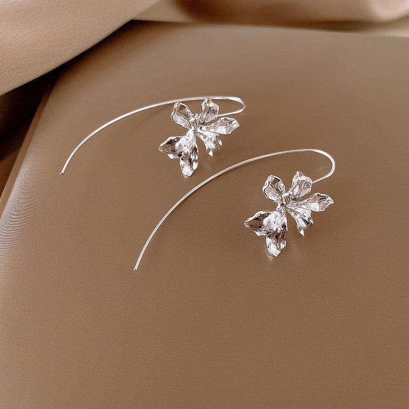 Iris Flower Threader Earrings