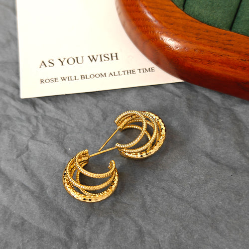 Multi Layer C Hoop Earrings