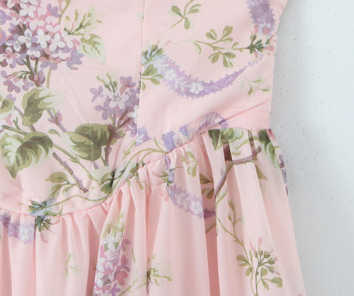 Floral Print Halter Tie-Waist Maxi Dress