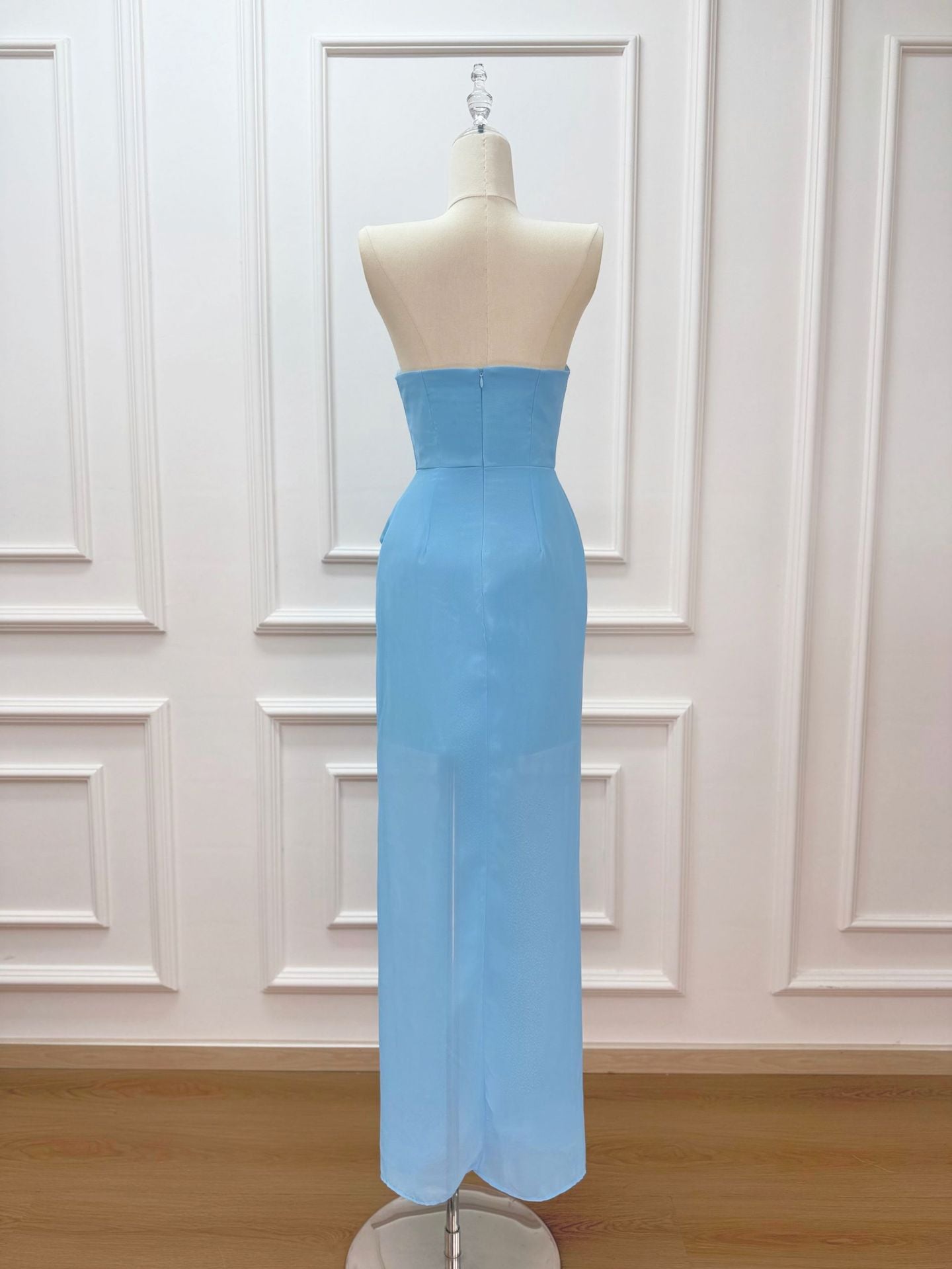 Solene Draped Chiffon Cape Maxi Dress