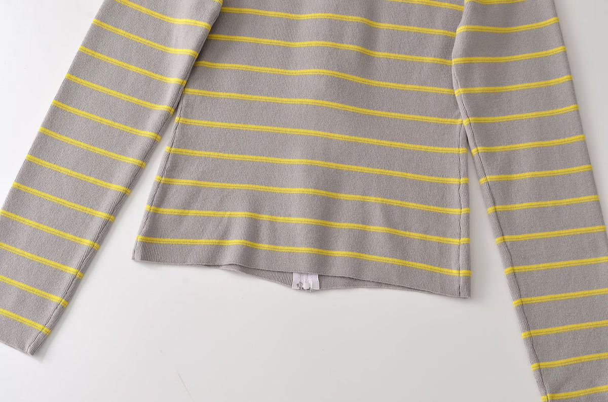 Hermione Striped Zip Knit