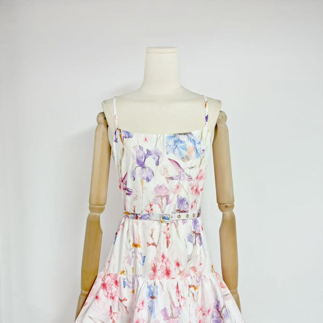 Aria Watercolour Floral Tiered Maxi Dress