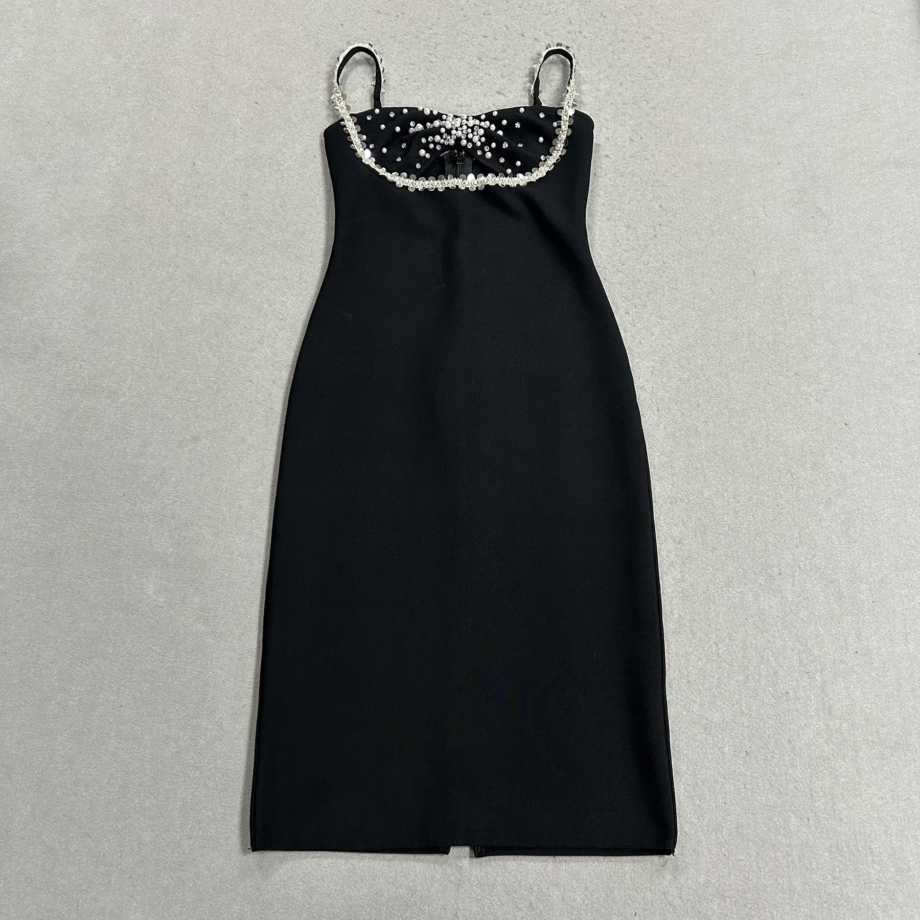 Pearl Beaded Bust Slip Dress