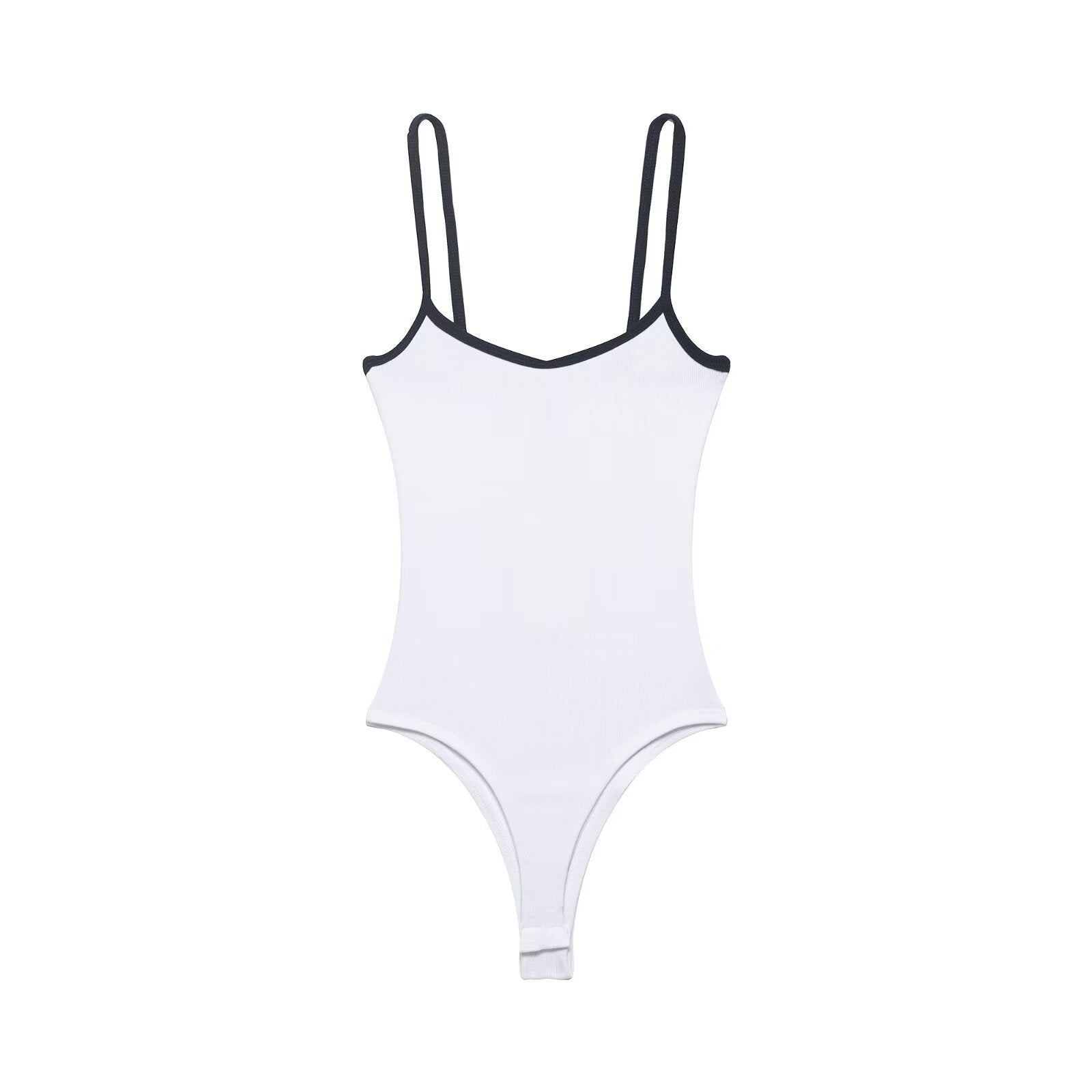 Contrast Trim Strappy Bodysuit