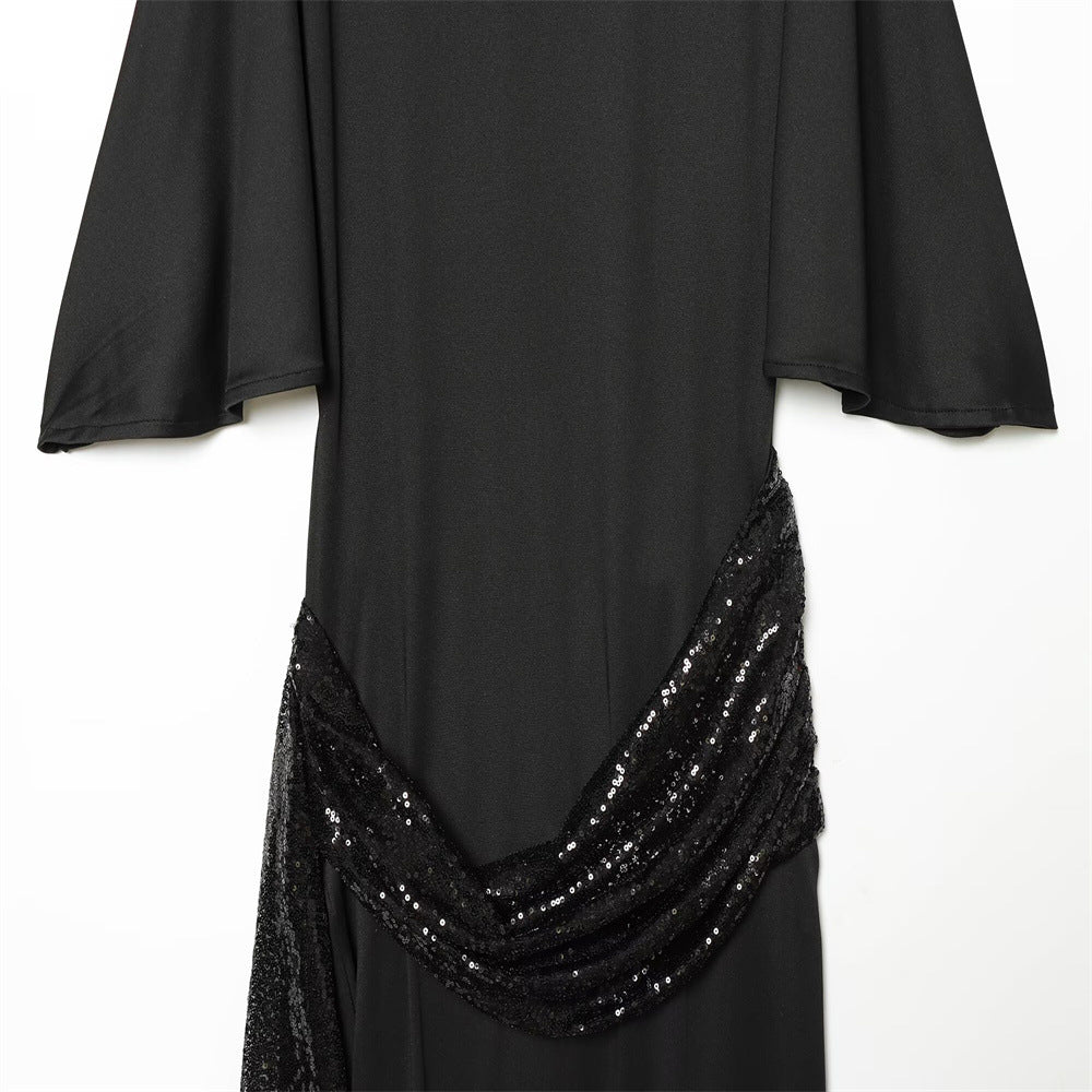 Ondine Sequin Drape Gown