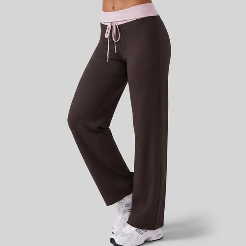 Fold Waist Wide Leg Yoga Pants