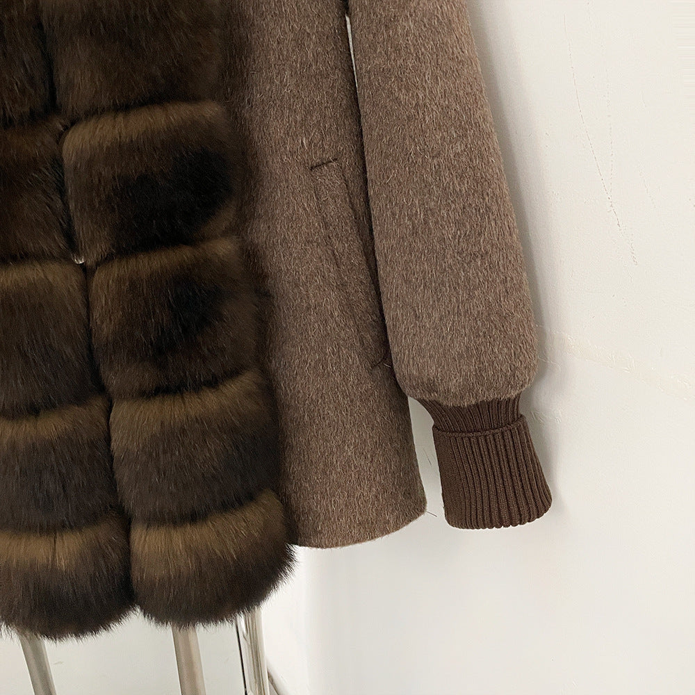 Rhiannon Fur-Placket Coat