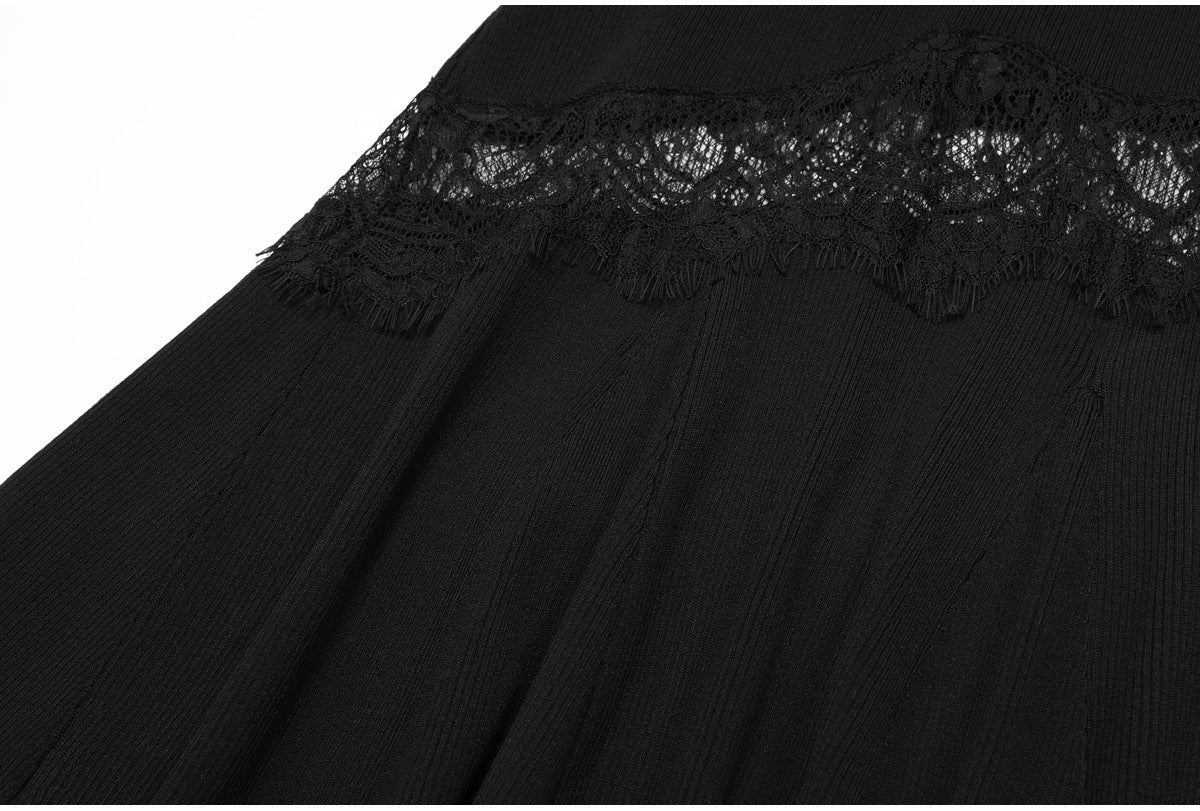 Liora Lace-Inset Knit Fishtail Maxi Dress