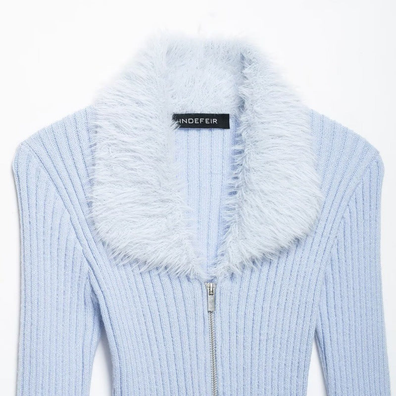 Kirsi Shag-Collar Cardigan