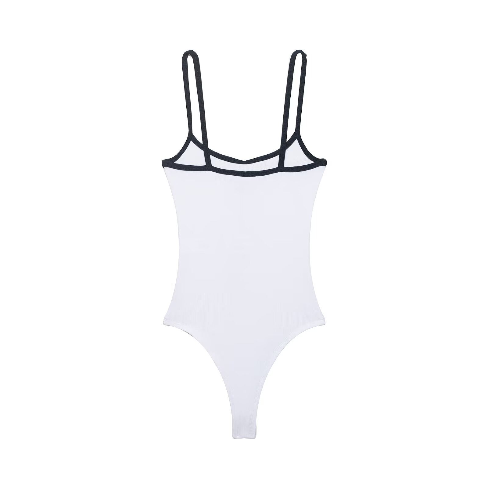 Contrast Trim Strappy Bodysuit
