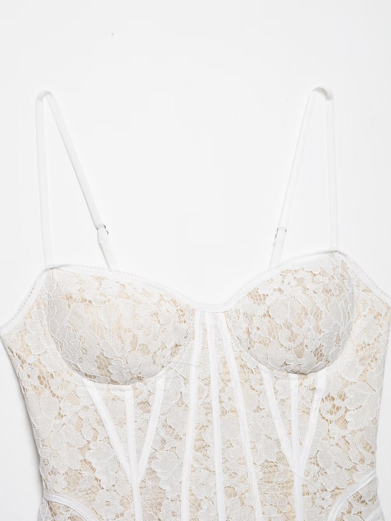 Floral Lace Boned Corset Camisole Top