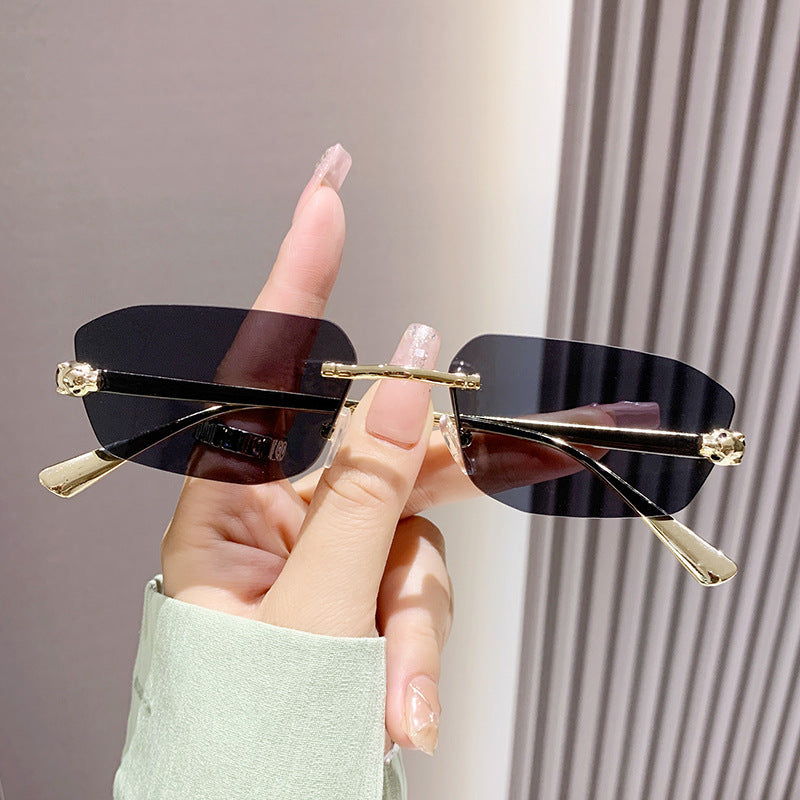 Rimless Angular Sunglasses