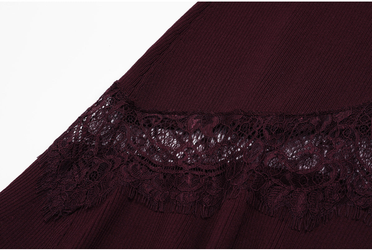 Liora Lace-Inset Knit Fishtail Maxi Dress