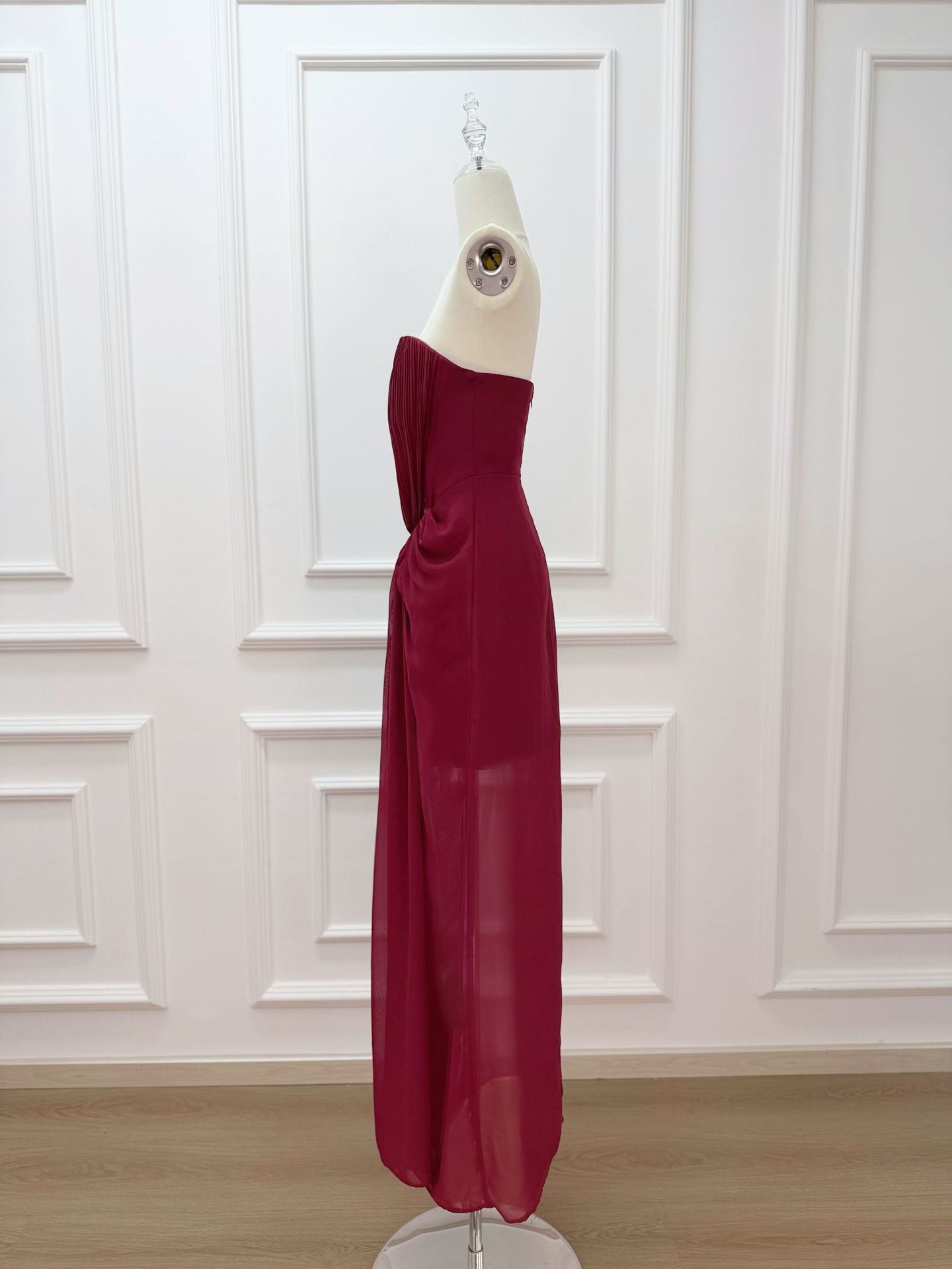 Solene Draped Chiffon Cape Maxi Dress