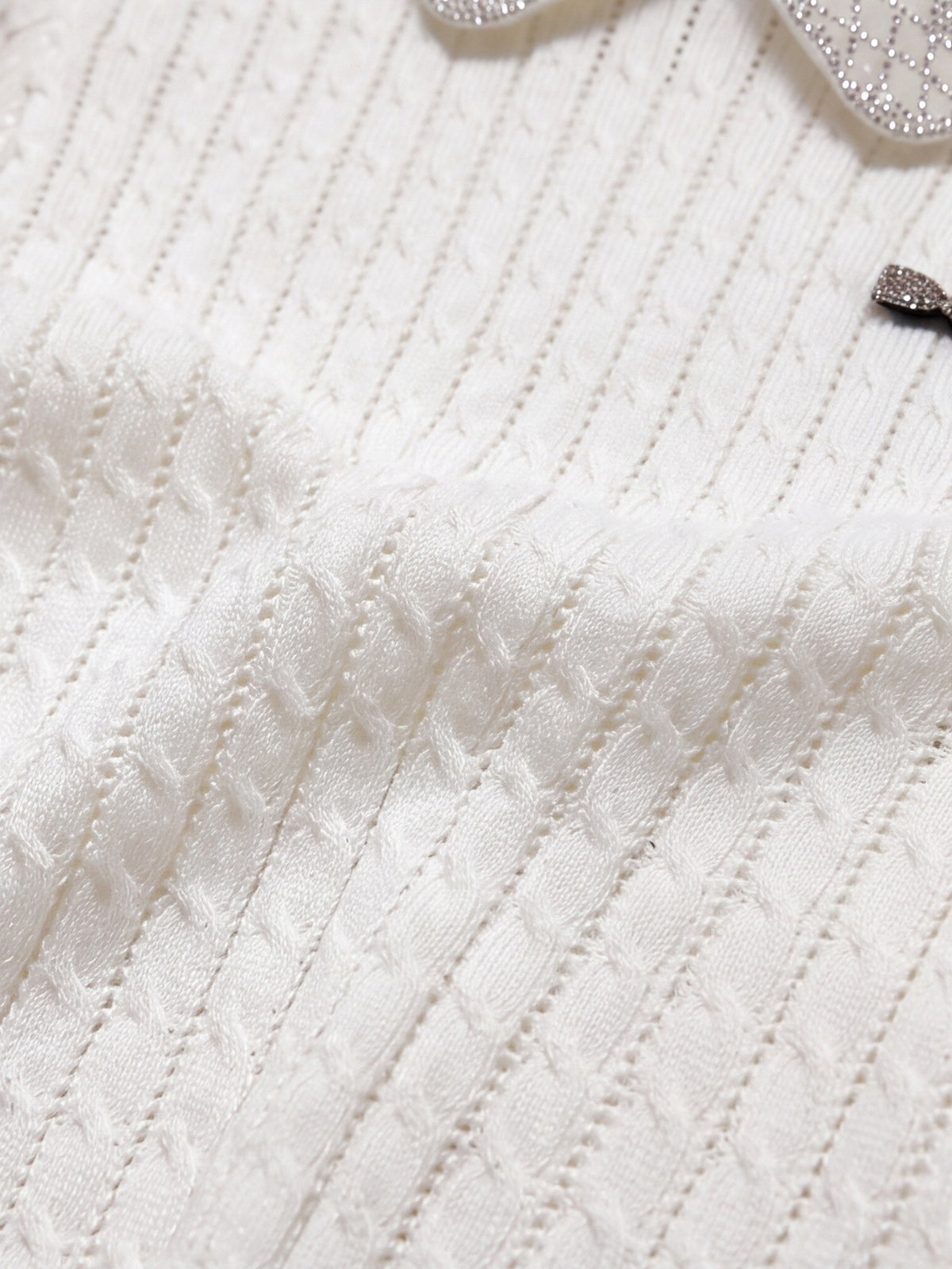 Ines Beaded Collar Knit Top