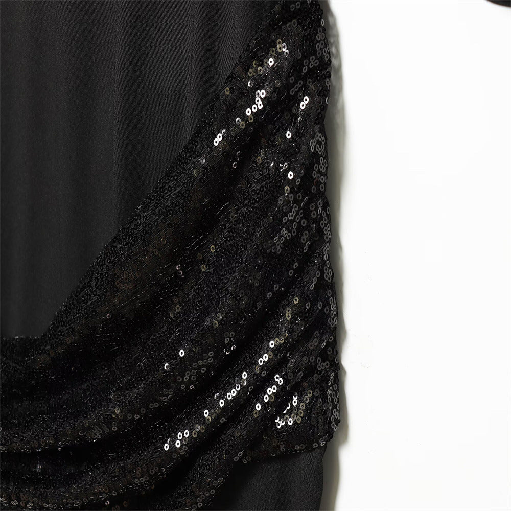 Ondine Sequin Drape Gown