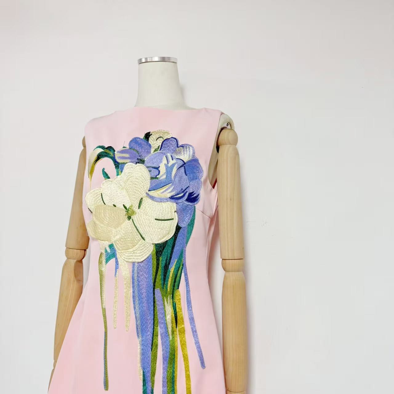 Iris Embroidered Floral A-Line Mini Dress