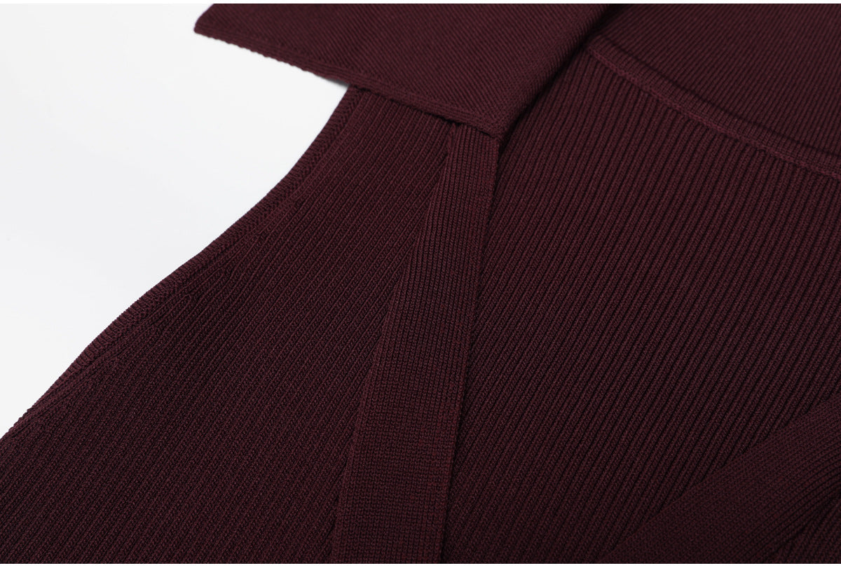 Noemi Ribbed Knit Column Maxi Dress