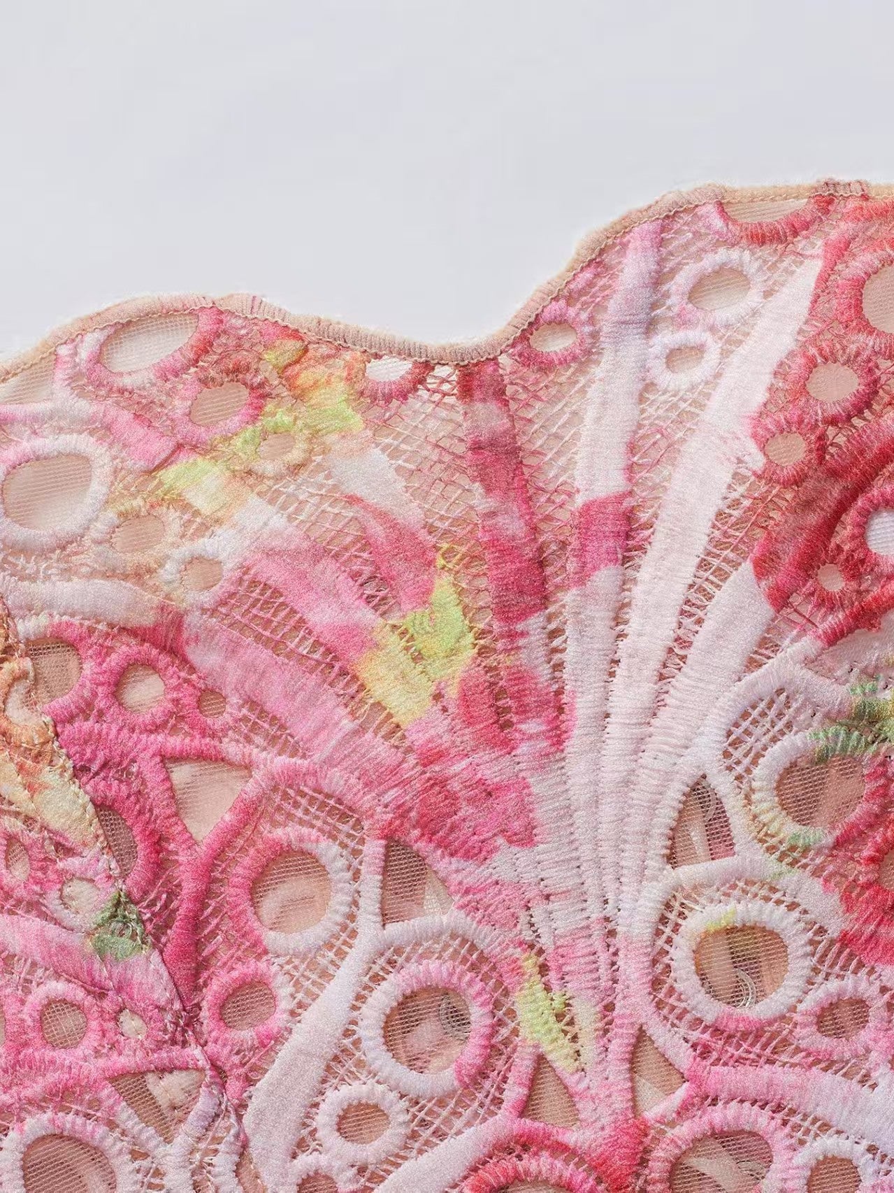 Embroidered Lace Boned Corset Top