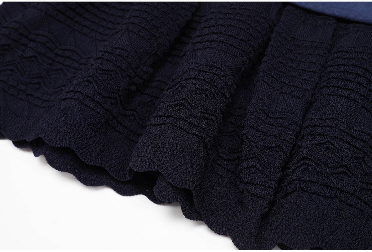 Coralie Pearl-Button Knit Peplum Top