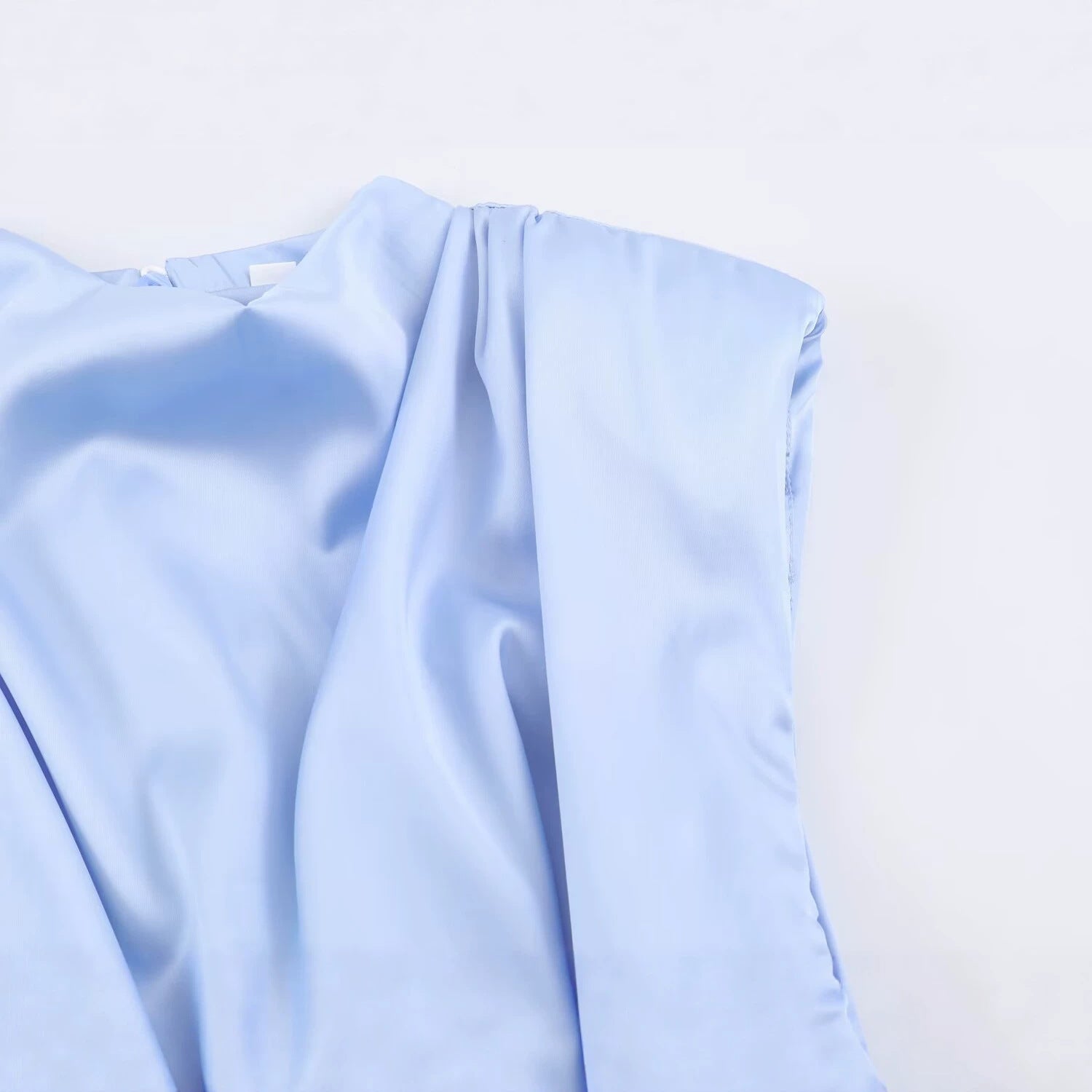 Satin Shoulder Pad Bow Top