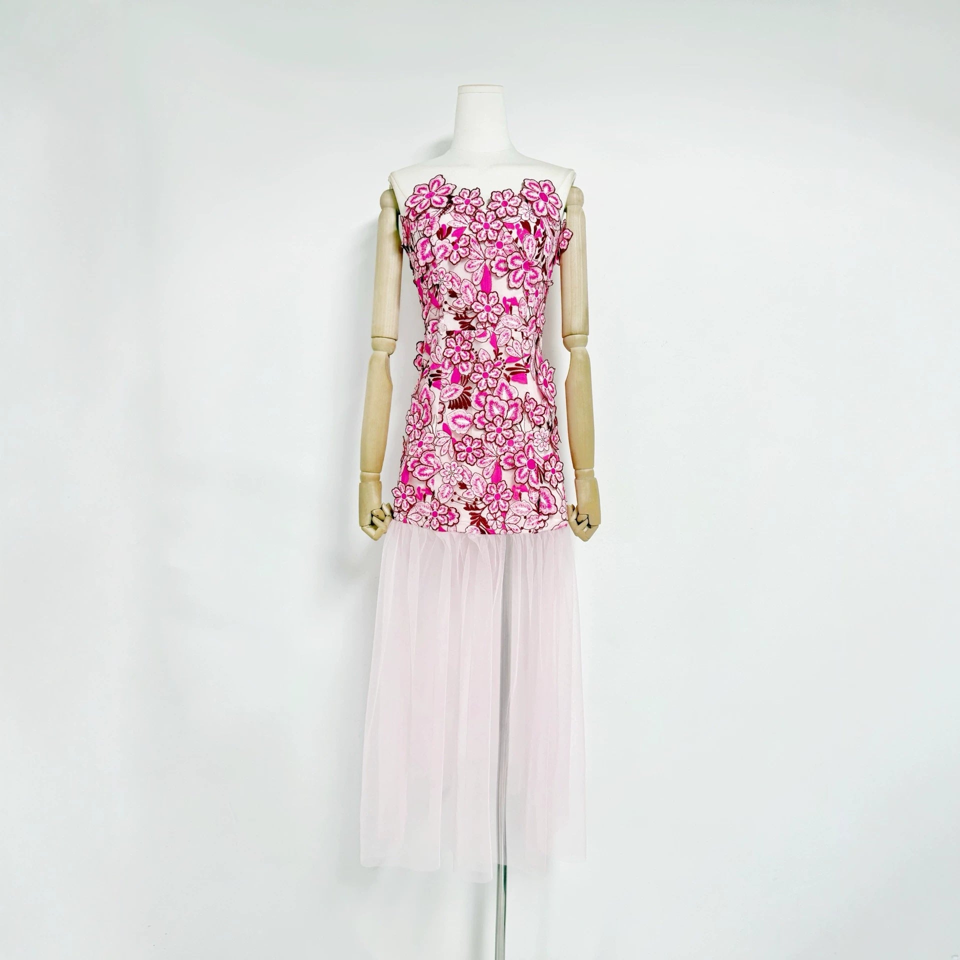Verbena Guipure Lace and Tulle Maxi Dress
